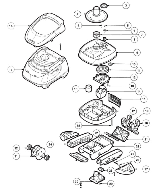 Hayward Navigator Pro Suction Cleaner for Gunite Pools W3925ADC parts diagram