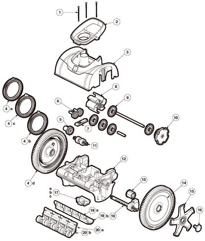 Hayward AquaNaut 200 - 2 Wheel Suction Cleaner W3PHS21CST parts diagram