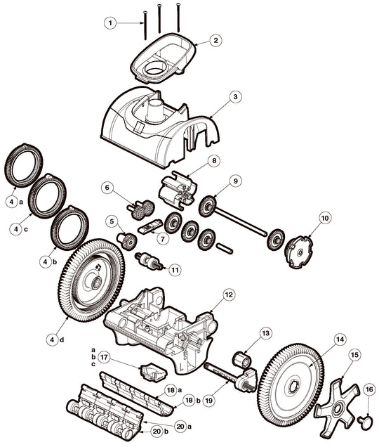 Hayward AquaNaut 200 - 2 Wheel Suction Cleaner W3PHS21CST parts diagram