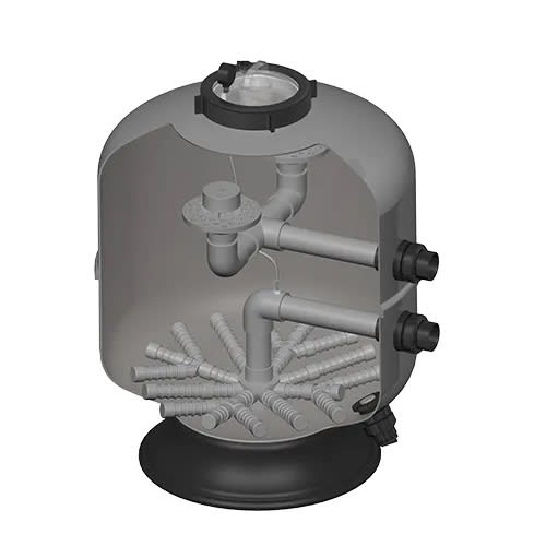 Hayward HCF Series 36" Laminated Sand Filter, 7.05 sq. ft, 900 lbs Sand, 85,800 gallons, 143 GPM, Commercial Pool | HCF336C