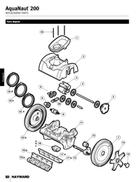 Hayward AquaNaut 200 2-Wheel Lower Body, Black - PVX792SA-236
