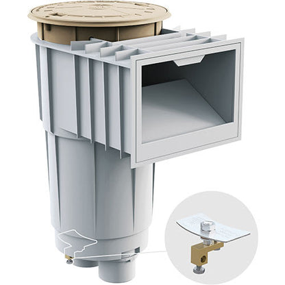 Hayward Skim Master Skimmer, 2" Threaded w/Float Valve, Tan Cover, Over-Flo Port, White | SP1072T210FVA