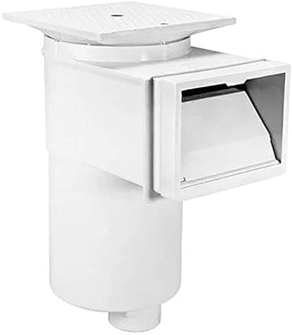 Hayward Vinyl/Fiberglass Auto-Skim Series Skimmer w/Outside Mount, 1-1/2" FPT, Square Cover, White, Vinyl/Fiberglass | SP10841OM