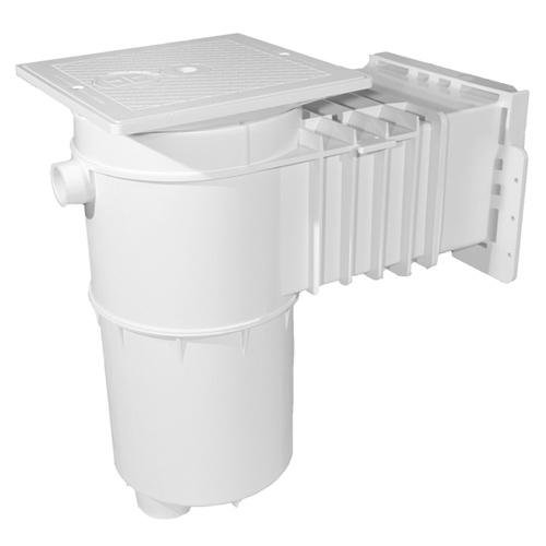 Hayward Vinyl/Fiberglass Auto-Skim Series Skimmer w/Outside Mount, 1-1/2" FPT, Square Cover, White, Vinyl/Fiberglass | SP10841OM