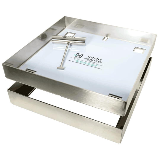 HIDE 12" Skimmer Cover, 2 1/4"-2 1/2" (6cm) Material, Square Inlay Lid, Concrete Parts Included | HSL12-2.5KIT