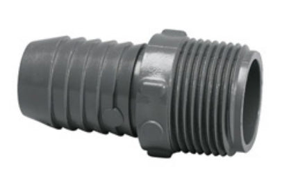 Insert Adapter, 1-1/4" Insert x MNPT Gray PVC Schedule 40