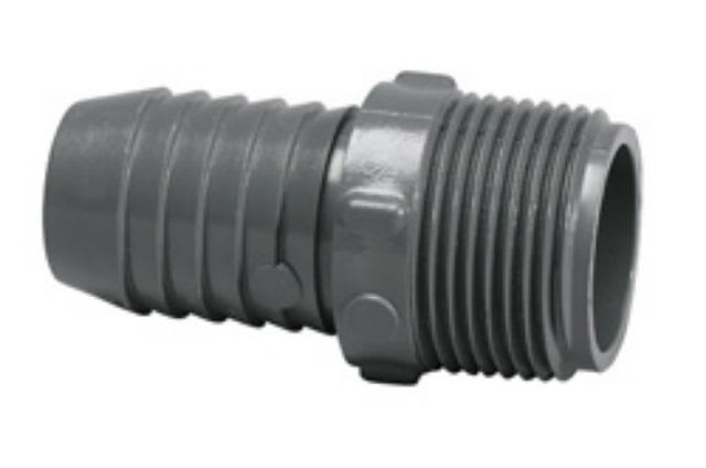Insert Adapter, 1-1/2" Insert x MNPT Gray PVC Schedule 40