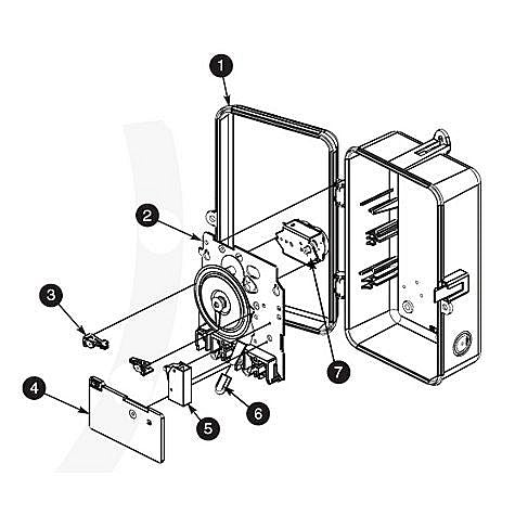 Intermatic T100 24-Hour SPST Mechanical Time Switch, Type 3R Metal Enclosure T101R3 parts diagram