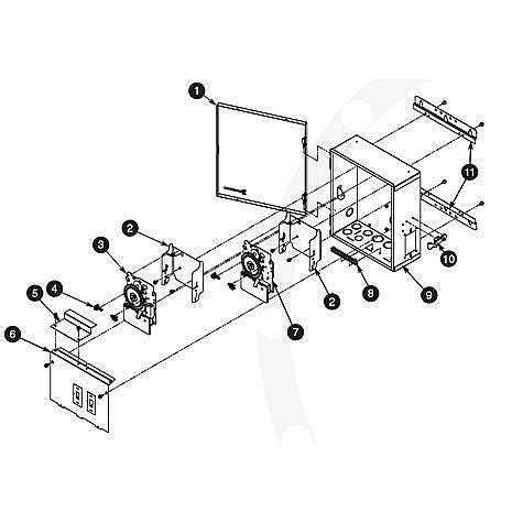 Intermatic T10000R Control Panel, Two T104M Mechanisms T10404R parts diagram