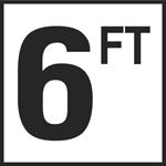 Inlays 6Ft Sm 6 W/Ft Depth Marker-Ceramic Black/White Smooth 6" Depth Marker 6 Ft Smooth Surface 6" X 6" Ceramic | C610060