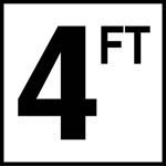 Inlays 4Ft Sr 4 W/Ft Depth Marker-Ceramic Black/White Skid Resistant 6" Depth Marker 4 Ft Skid Resistant 6In X 6In Ceramic | C620040