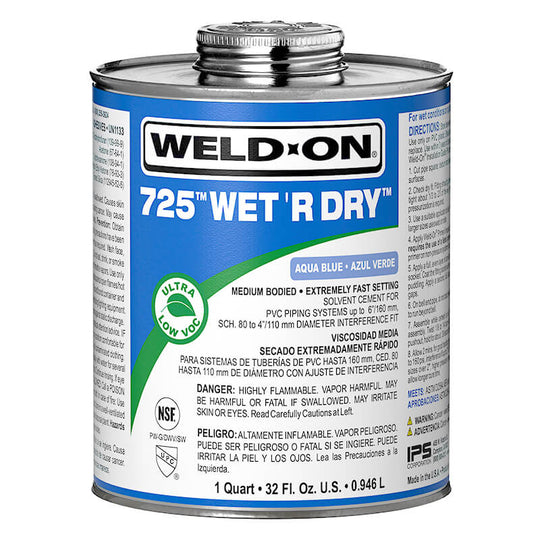 IPS PVC Cement 725 1/4 Pint 10850 Wet Or Dry | Ips725Pt