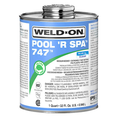 Pint IPS 747 Blu Pool/Spa Cement 10853 Glue Blue Pool R Spa Pint