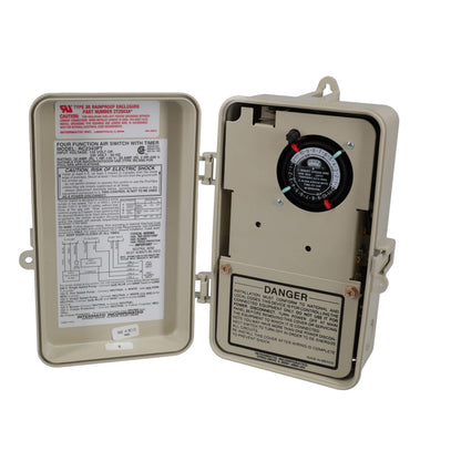 Intermatic 2-Circuit Air Switch W/Timer Plastic Enclosure 120/240V Control 4-Function W/ Clock - RC2343PT