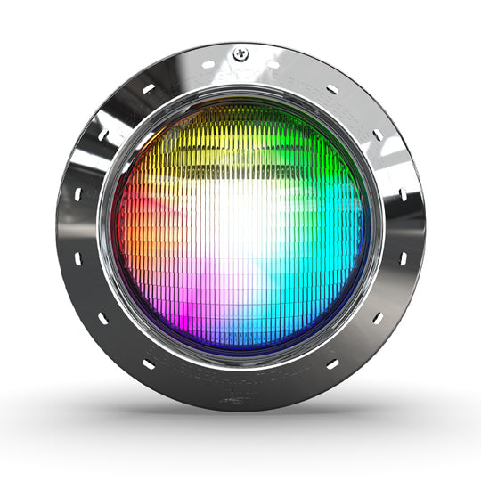Jandy Infinite WaterColors Niched Pool LED Lights, RGBW Infinite WaterColors, 14 V, 50W, 100' Cord, Stainless Steel Face