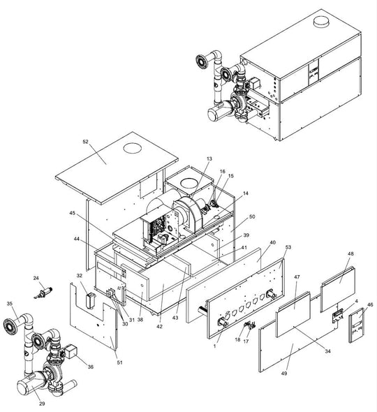 Zodiac CXi Asme Commercial Heater Natural Gas 750K BTU CXI750NN parts diagram