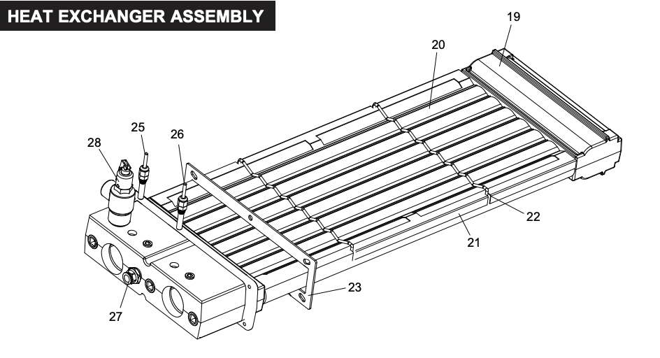 Zodiac CXi Asme Commercial Heater Liquid Propane 750K BTU with Cal Code CXI750PNCAL parts diagram