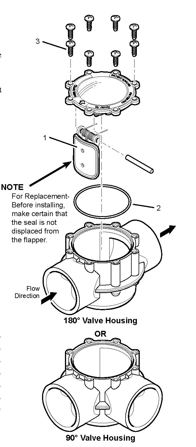 Jandy 2 1/2"-3" 180 Degree Check Valve 7307 parts diagram