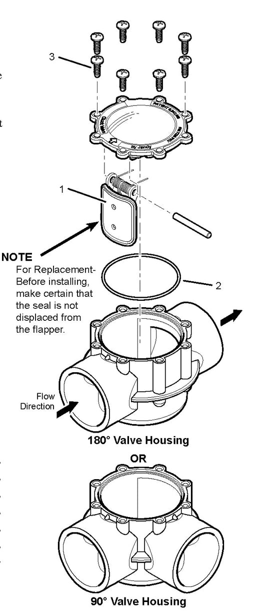 Jandy 2 1/2"-3" 180 Degree Check Valve 7307 parts diagram
