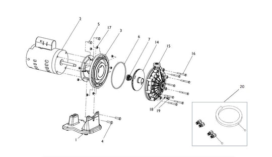 Pentair Booster Pump 3/4HP EC-LA01N parts diagram