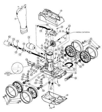 Pentair Kreepy Krauly Platinum Pressure In Ground Pressure Side Pool Cleaner LL505PM parts diagram