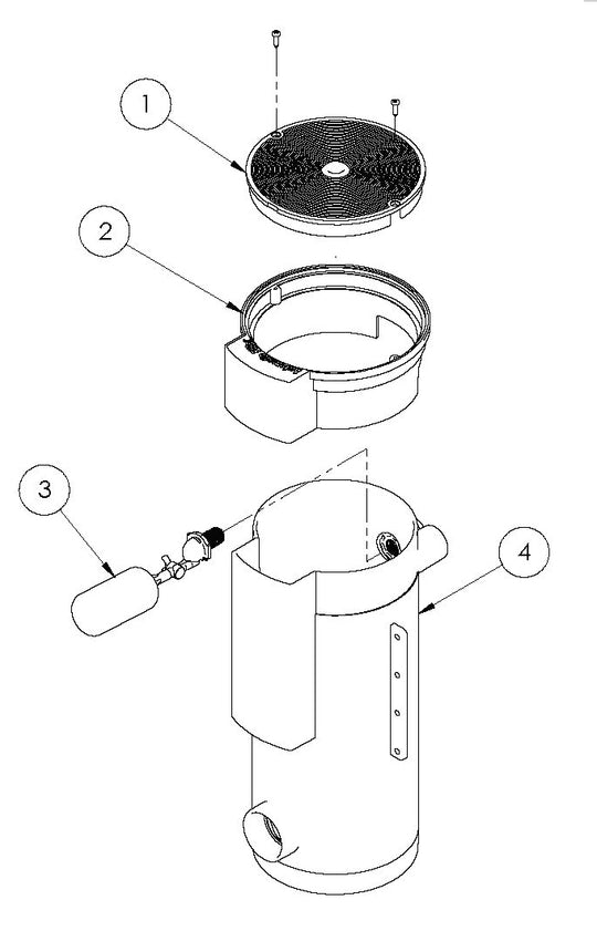 Pentair Almond Autofill with Side Mounted Float Valve T40BBE parts diagram