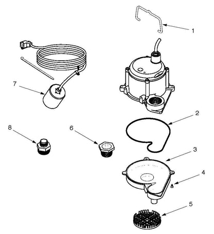 Franklin 6 Series 6-CIA-RFS Sump Pump with 10' Cord 506171 parts diagram