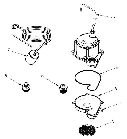 Franklin 6 Series 6-CIA-RFS Sump Pump with 10' Cord 506171 parts diagram