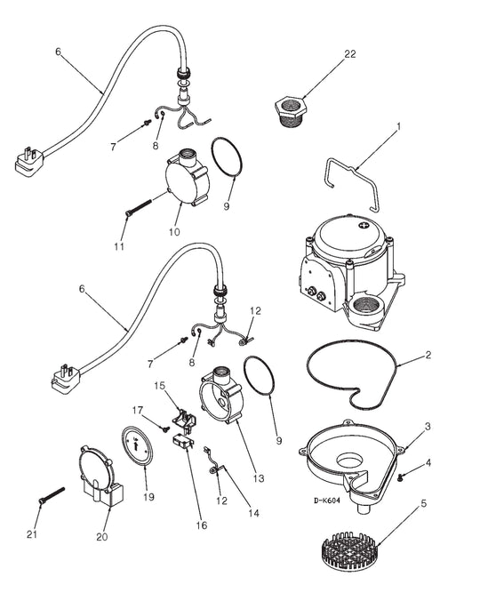Franklin Big John Sump Pump with 8' Cord .3HP 506158 parts diagram