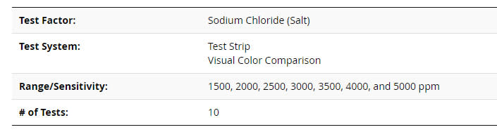 LaMotte Salt Test Strip 10CT Insta-Test - 2998-12