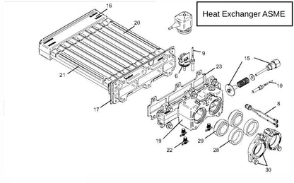 Lochinvar EnergyRite Pool Heater 199k BTU/Hr with Cupro-nickel Heat Exchanger ERN202-A-8009 parts diagram