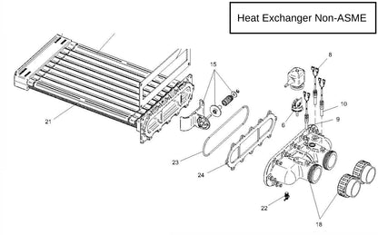 Lochinvar EnergyRite Pool Heater 399k BTU/Hr with Cupro-nickel Heat Exchanger ERN402-A-8009 parts diagram