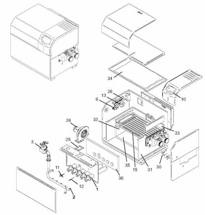 Lochinvar EnergyRite Natural Gas Pool and Spa Heater 150K BTU 100143200 parts diagram
