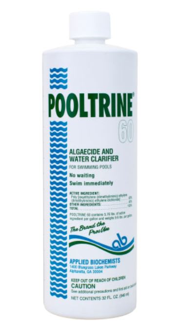Applied Bio Pooltrine 60 Algaecide 32 fl oz Bottle 12/Case | 407303A