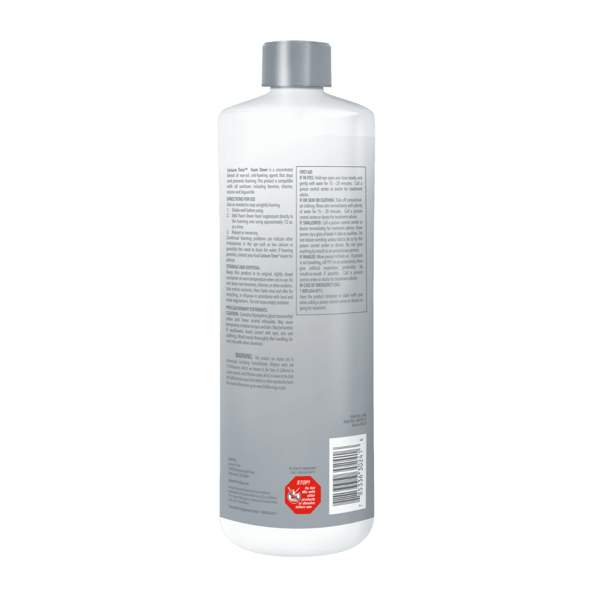 Leisure Time Spa Foam Down, 32 oz Bottle | LZAHQ
