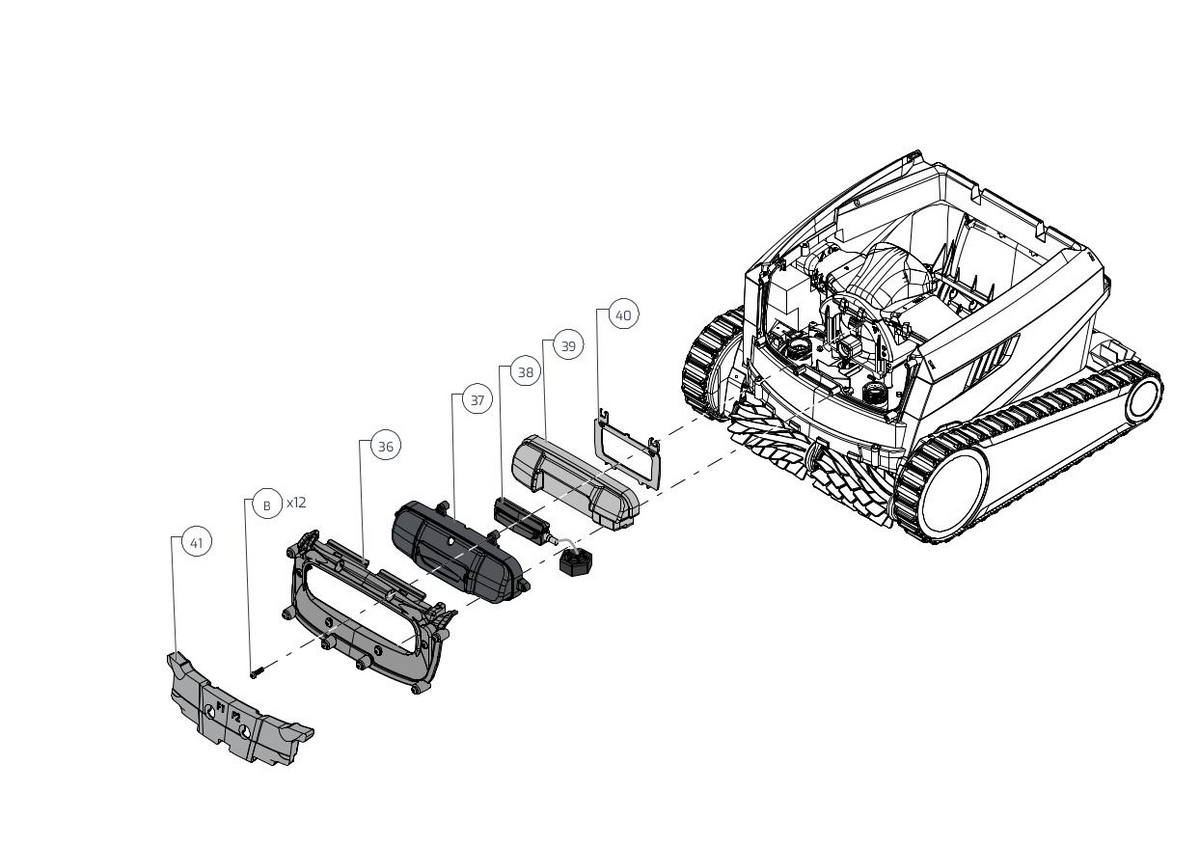 Maytronics Dolphin Explorer E70 Robotic Pool Cleaner 99996712-XP parts diagram