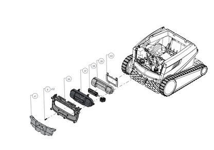 Maytronics Dolphin Explorer E70 Robotic Pool Cleaner 99996712-XP parts diagram