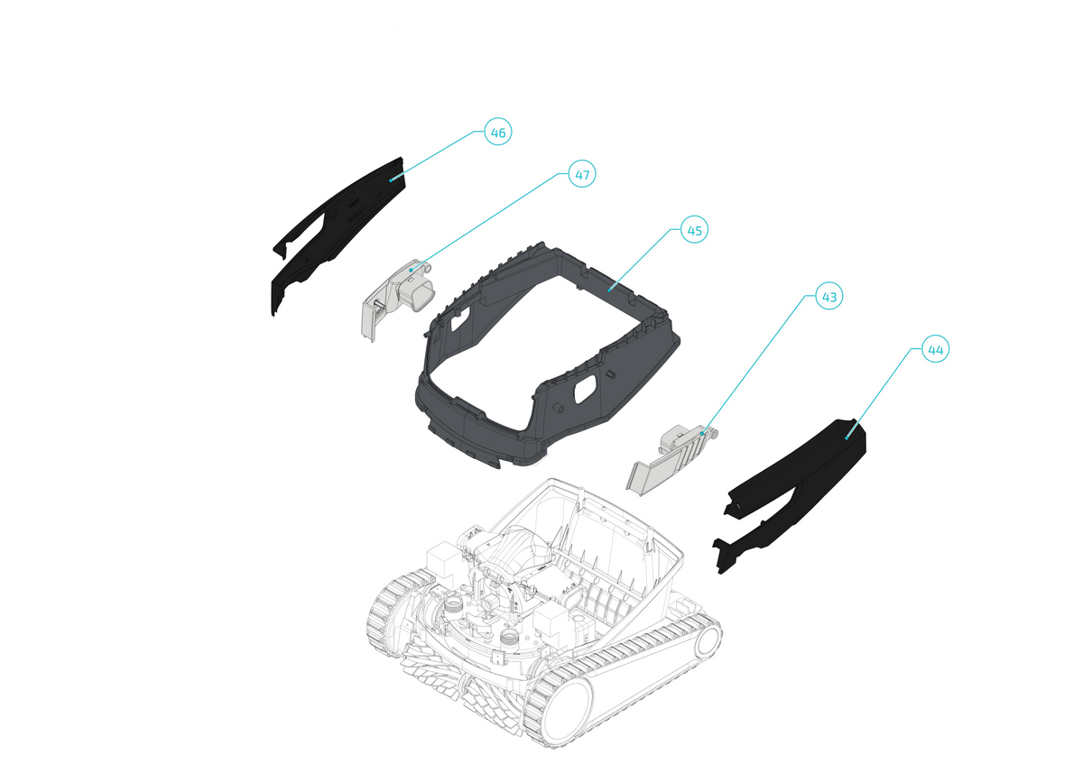 Maytronics Dolphin Explorer E70 Robotic Pool Cleaner 99996712-XP parts diagram
