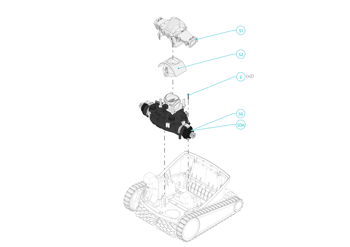 Maytronics Dolphin Explorer E70 Robotic Pool Cleaner 99996712-XP parts diagram