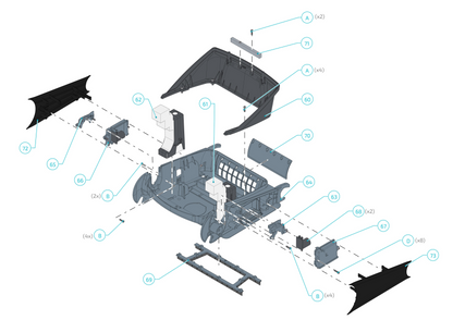 Maytronics Dolphin Explorer E70 Robotic Pool Cleaner 99996712-XP parts diagram