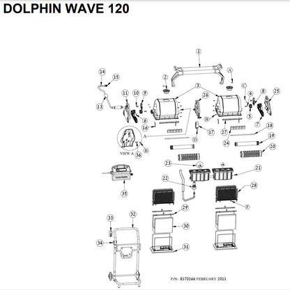 Maytronics Dolphin Wave 60 Robotic Pool Cleaner 24 VDC 99991060-US parts diagram
