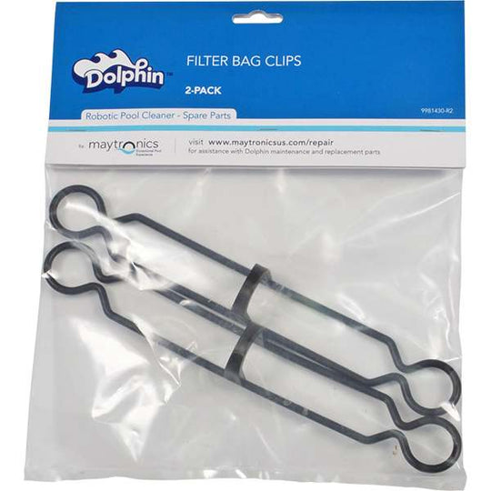 Dolphin C5 C6-Plus Pool Cleaner Replacement Filter Bag Clips, 2/Pack | 9981430-R2