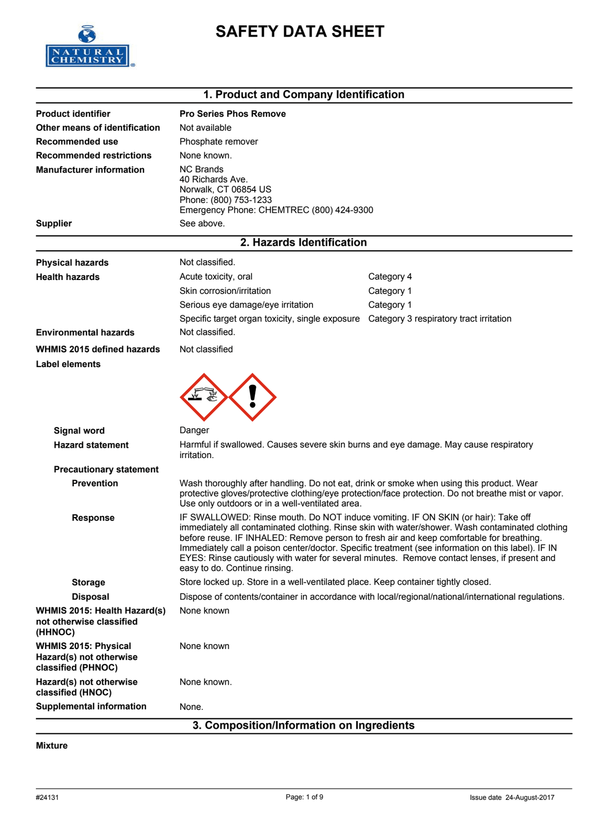 Natural Chemistry Pro Series PhosREMOVE Phosphate Remover, 32 oz Bottle | 20500PRO