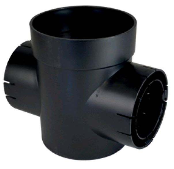 NDS Locking Outlet, 6" 2-Outlet Black Double For Spee-D Basins 10/Pack | 201