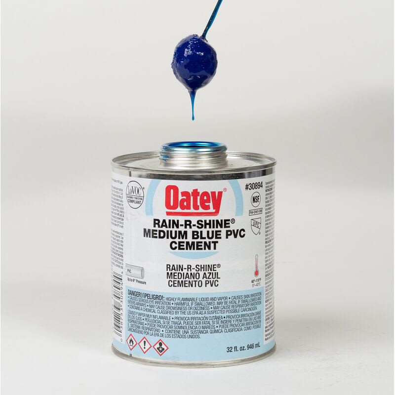 Oatey PVC Cement Rain-R-Shine Blue Quart | Oty30894
