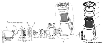Pentair EQ Series Commercial Pump 15 HP 208-230/460V 40-36/17.8 Amp 340035 parts diagram