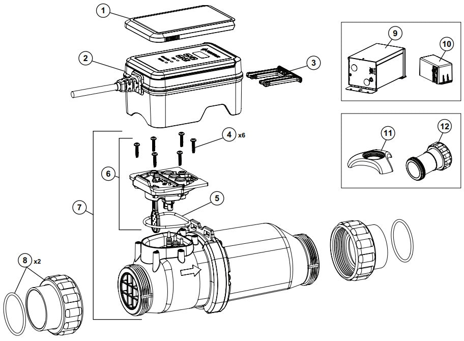 Pentair IntelliChlor LT25 Salt Chlorine Generator PWR CTR Bundle 523750 parts diagram