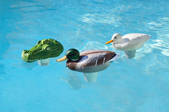 PoolMaster Mallard Duck Floating Chlorine Dispenser, Telescopic Dispenser with Adjustable Chlorine Control Ring, for Use with 1" or 3" Tablets | 32130