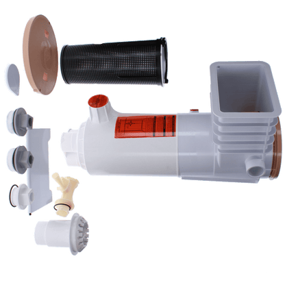 Paramount ParaskimV Venturi Skimmer with Deck Ring, Lid & Return Guard Assembly, White Throat, Beige, Concrete Pools | 004702100107