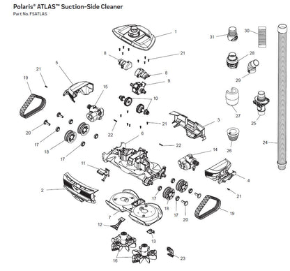 Zodiac Atlas Suction Cleaner FSATLAS parts diagram
